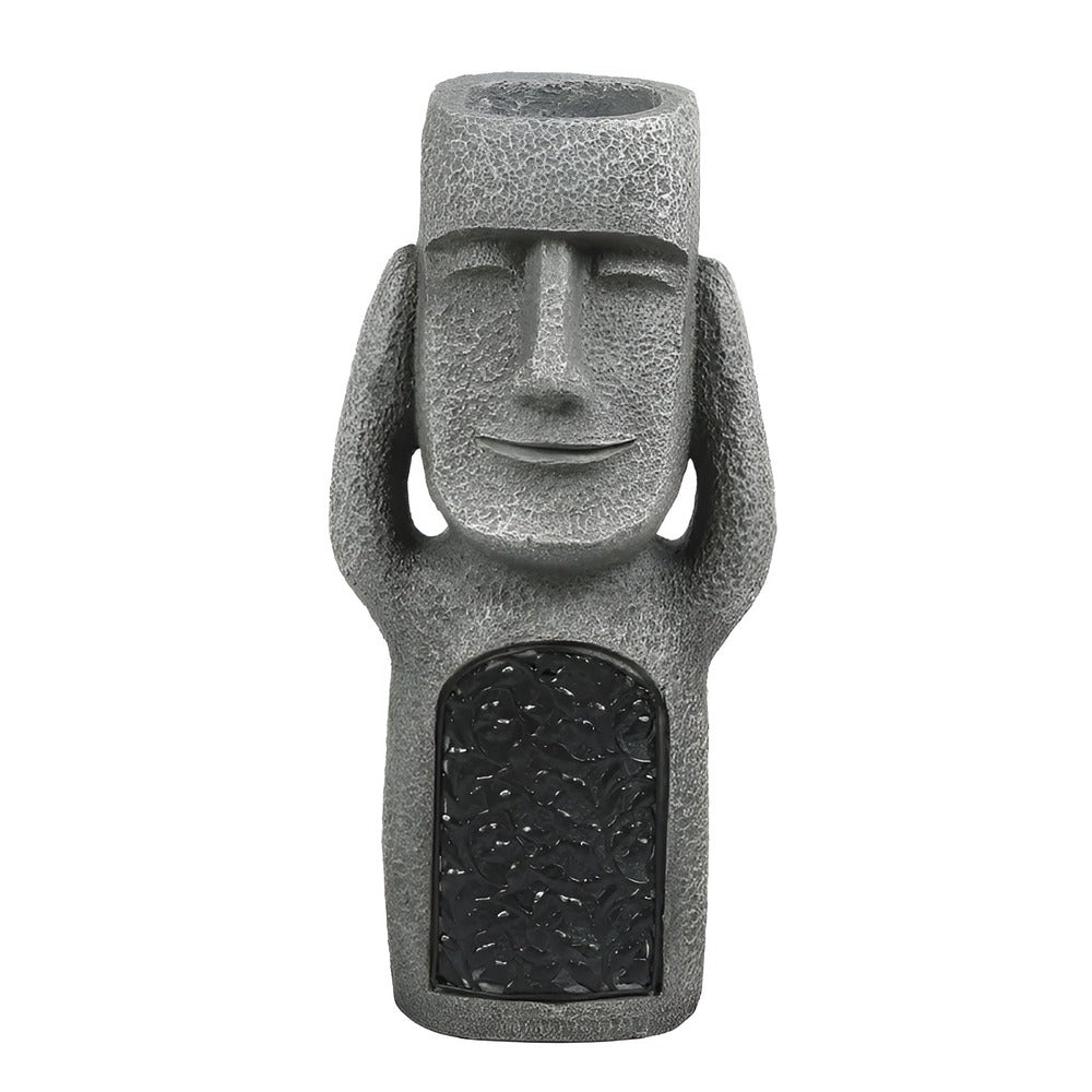 Zonne-energie Tuinsculptuur Set met Steen-effect Mensfiguren