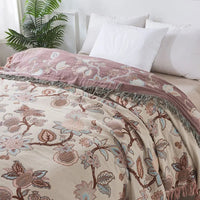 Orchid Trail Floral Katoenen Tassel Beddeken