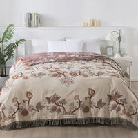 Orchid Trail Floral Katoenen Tassel Beddeken