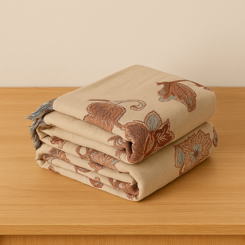 Orchid Trail Floral Katoenen Tassel Beddeken