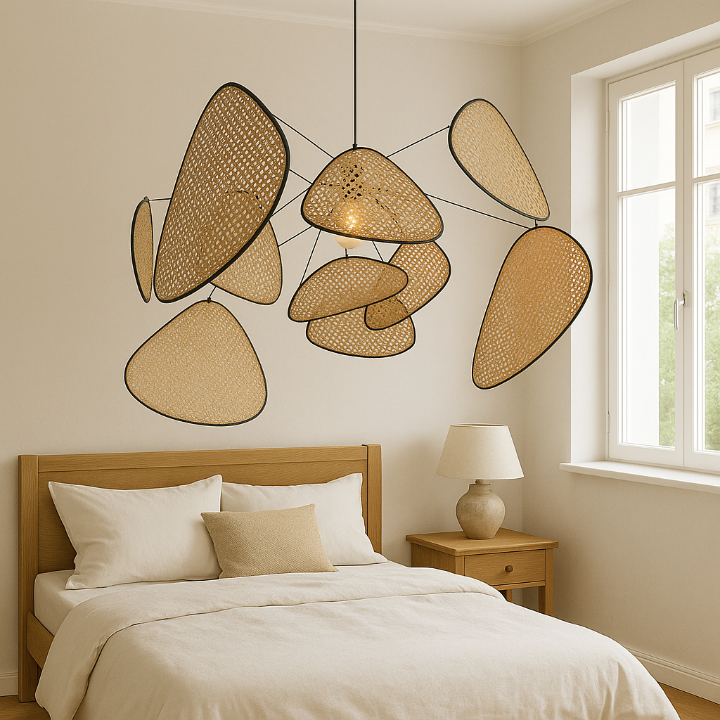 Organische Rieten Sculptuur Hanglamp
