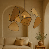 Organische Rieten Sculptuur Hanglamp