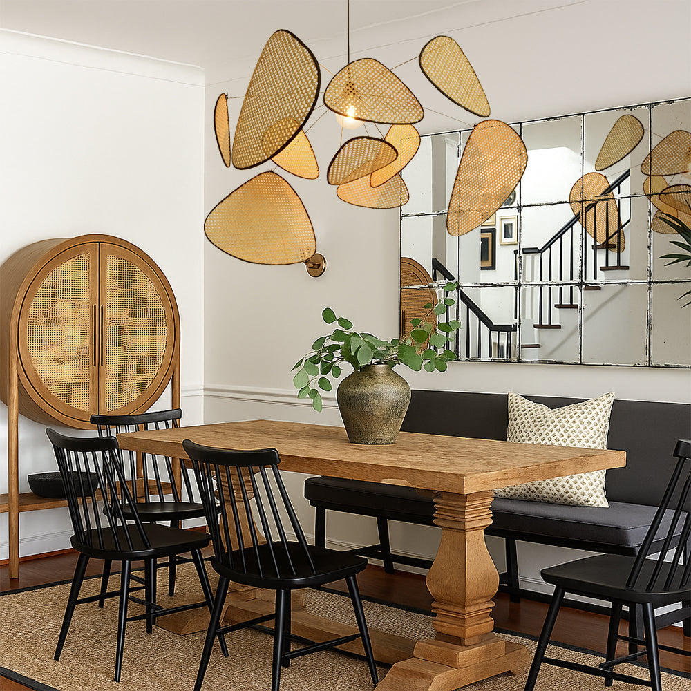 Organische Rieten Sculptuur Hanglamp