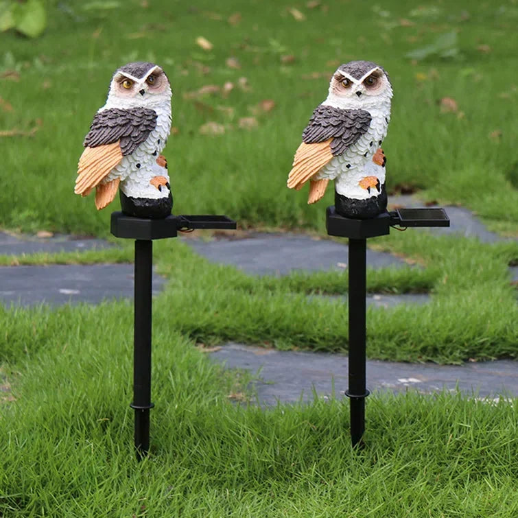 Zonne-energie Tuinlamp met Decoratief Uil-Design – LED Buitenlamp voor de Tuin | Brehn