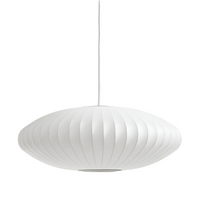 Ovale hanglamp met verticaal gestreepte kap