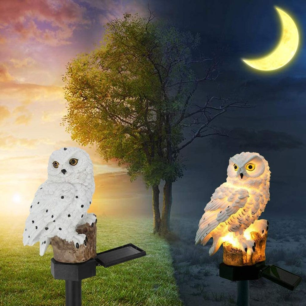 Zonne-energie Tuinlamp met Decoratief Uil-Design – LED Buitenlamp voor de Tuin | Brehn