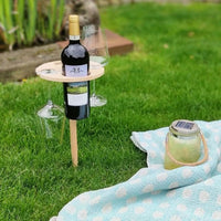 PICKY Wijn Tafel – Draagbare Wijn Tafel voor Picknick & Buiten Genot