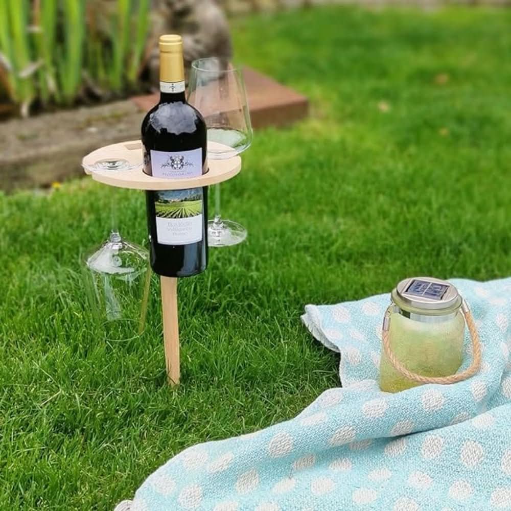 PICKY Wijn Tafel – Draagbare Wijn Tafel voor Picknick & Buiten Genot