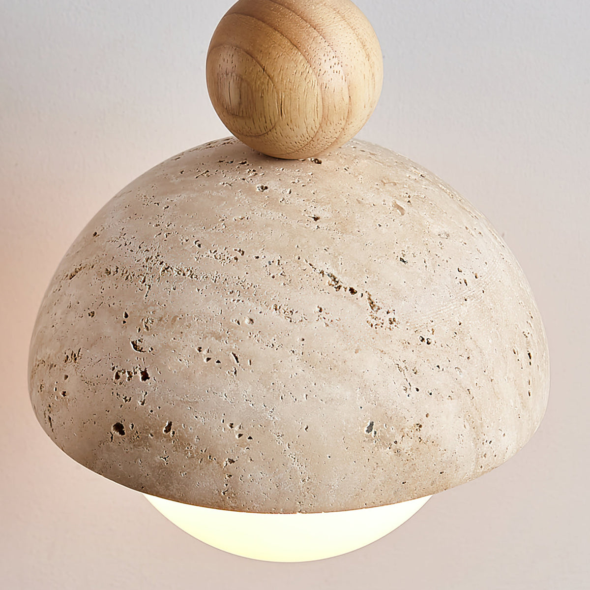 Vaire Hanglamp Travertijn Koepel Glas