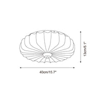 Plafondlamp Stof Plissé Lotus Vorm Hout Baldakijn