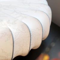 Plafondlamp Stof Plissé Lotus Vorm Hout Baldakijn