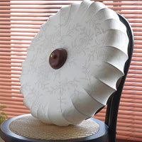 Plafondlamp Stof Plissé Lotus Vorm Hout Baldakijn