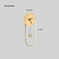 Arisha Nordic Klok Wandlamp, Goud & Zwart