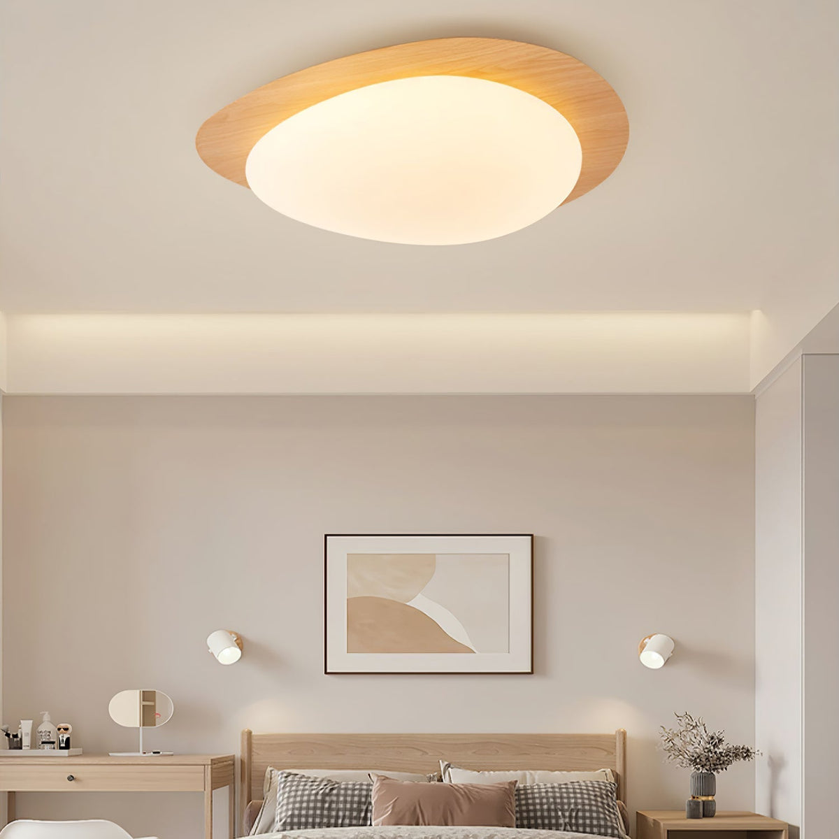 Quisti Pebble Walnoot Plafondlamp