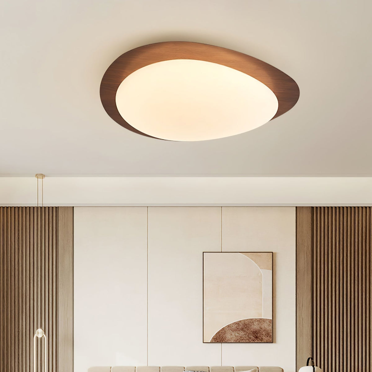 Quisti Pebble Walnoot Plafondlamp