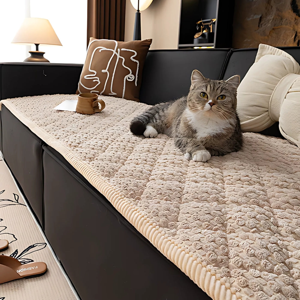Huisdierenbestendige Textuur Gequilt Sofa Protector Slipcover
