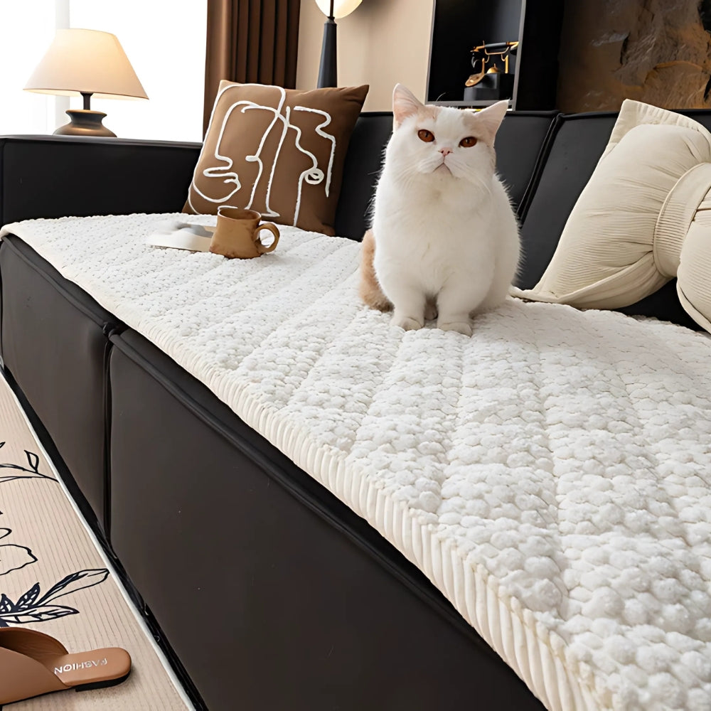 Huisdierenbestendige Textuur Gequilt Sofa Protector Slipcover