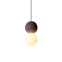 Minimalistische Obsidiaan Steen Hanglamp