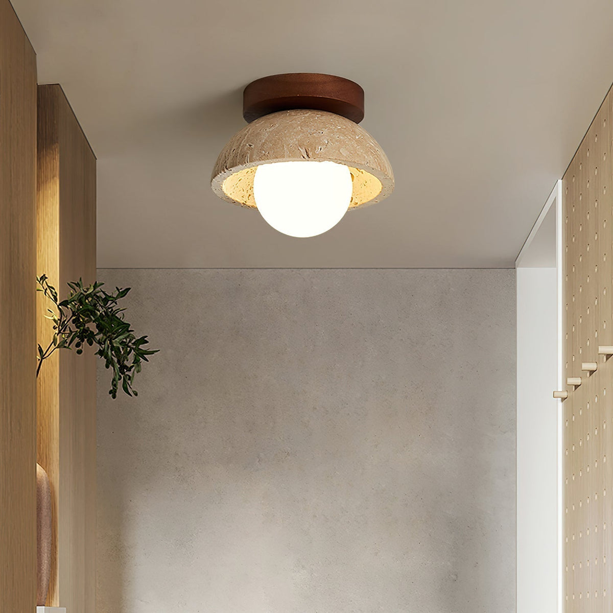 Mysa Minimalistische Travertin Plafondlamp