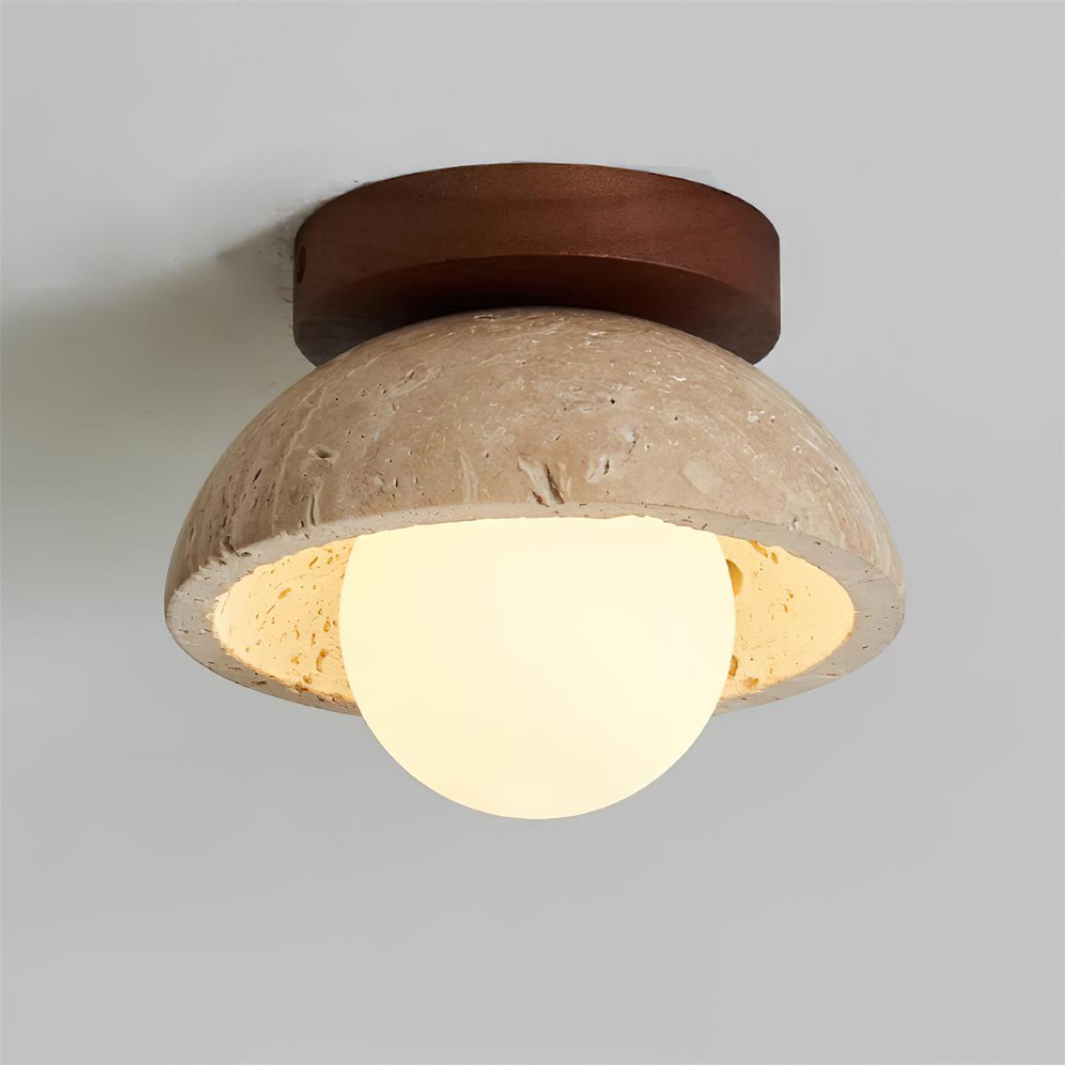 Mysa Minimalistische Travertin Plafondlamp