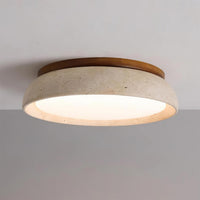 Aureli Houten Basis Travertine Plafondlamp