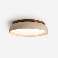 Aureli Houten Basis Travertine Plafondlamp