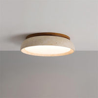Aureli Houten Basis Travertine Plafondlamp