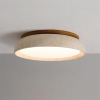 Aureli Houten Basis Travertine Plafondlamp