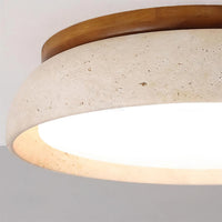 Aureli Houten Basis Travertine Plafondlamp