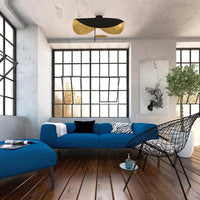 Jexie Plafondlamp Blad Modern Zwart/Goud Woonkamer Slaapkamer