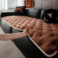 Pluche Knop-Tufted Sofa Hoes