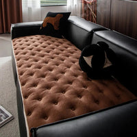 Pluche Knop-Tufted Sofa Hoes