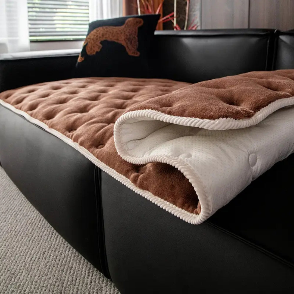 Pluche Knop-Tufted Sofa Hoes