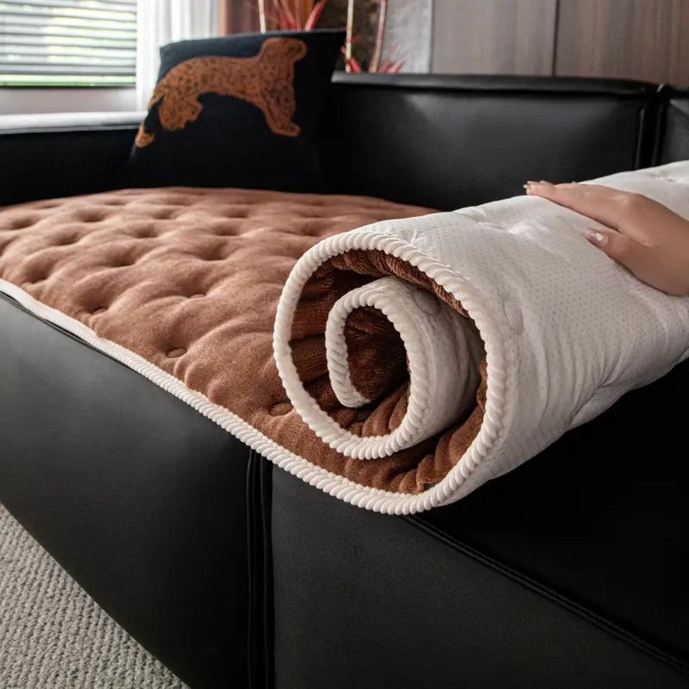 Pluche Knop-Tufted Sofa Hoes