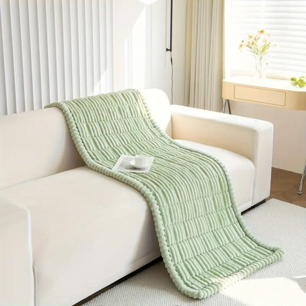 Pluche Sofa Beschermmat met Fleece Textuur en Antislip Achterkant