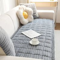 Pluche Sofa Beschermmat met Fleece Textuur en Antislip Achterkant