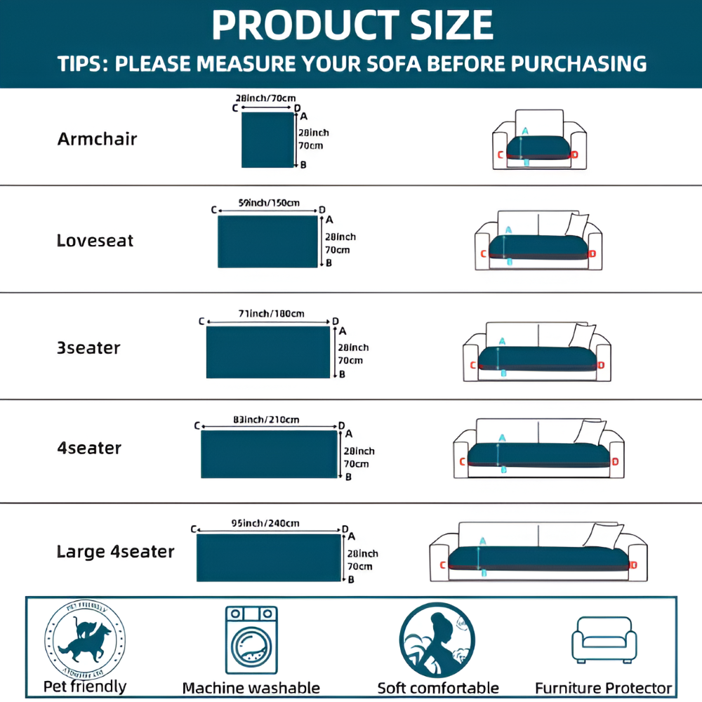 PolyesPlush - Zacht, Antislip en Huisdiervriendelijk Sofa Cover