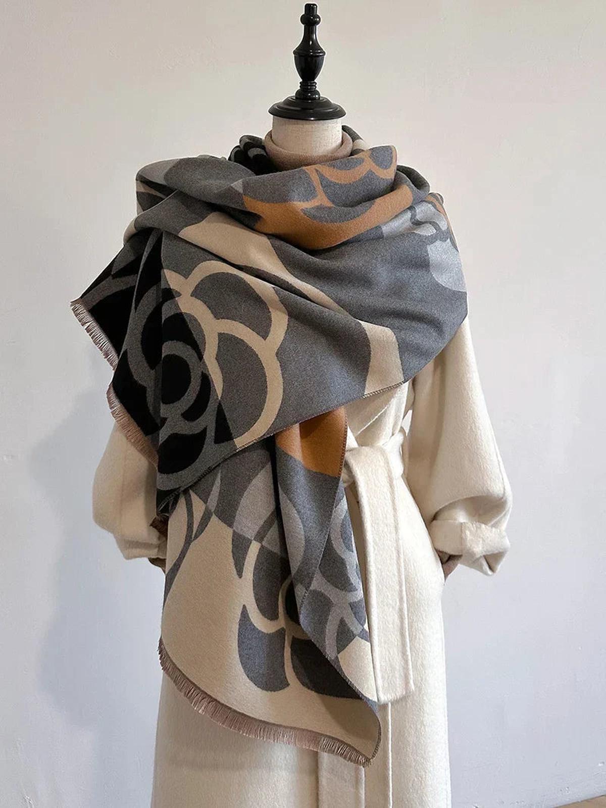 Reversible Gedrukt Kasjmier Sjaal – Elegant en Warm