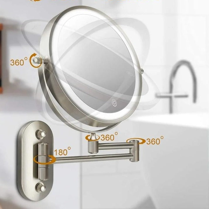 LED Vergrotende Spiegel | Oplaadbaar | Cosmetica & Badkamer | Chroomzilver
