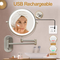 OnyxFlex Make-up Spiegel Met Oplaadbare LED Vergroting