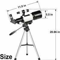 Professionele Telescoop 300/70mm | Draagbare Refractor Sterrenkijk Telescoop met Statief en Smartphone Adapter