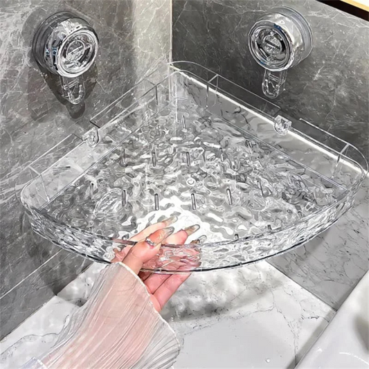 OptiShelf Wandrek Douche Organisator | Zuignapplank voor douche of keuken - Bevestiging in één seconde en kan worden gedraaid voor eenvoudig verwijderen