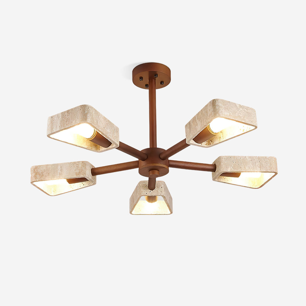 Feyno Plafondlamp van Travertin en Hout