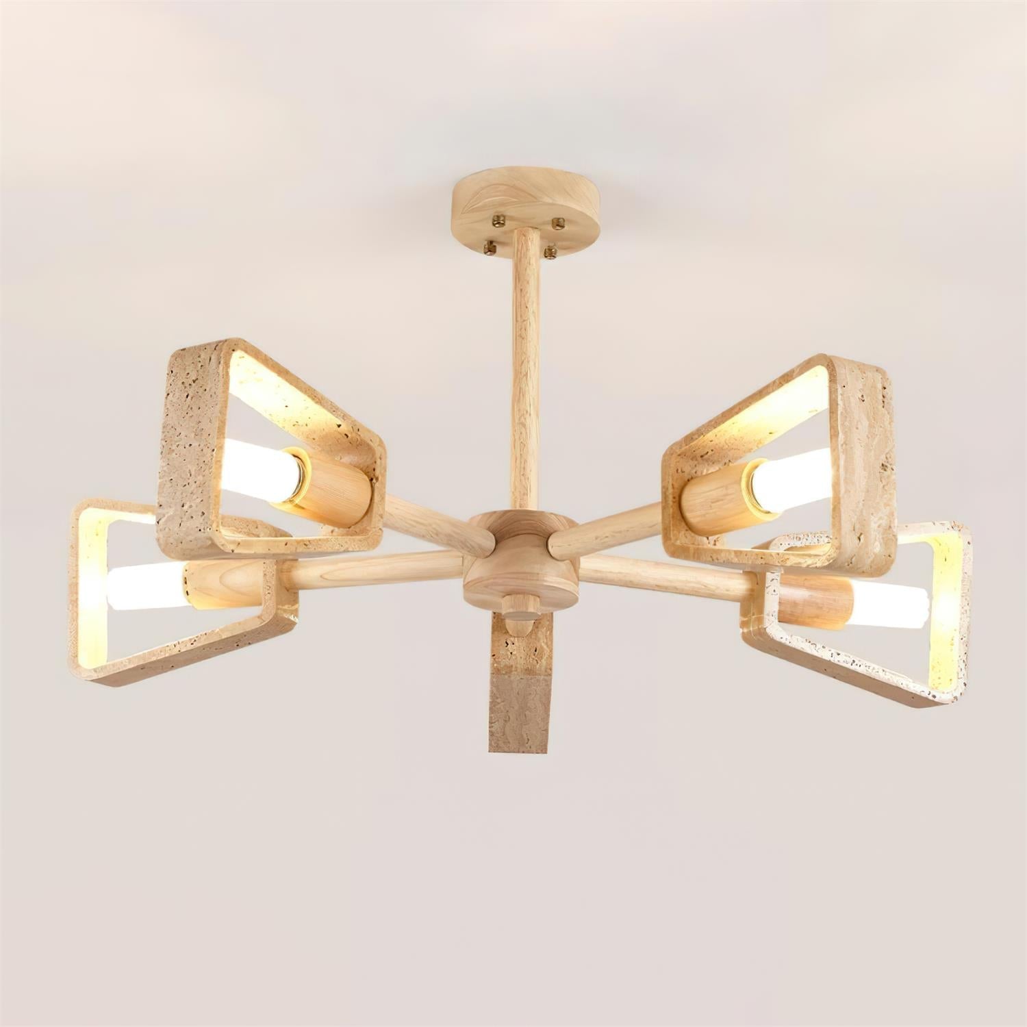 Feyno Plafondlamp van Travertin en Hout