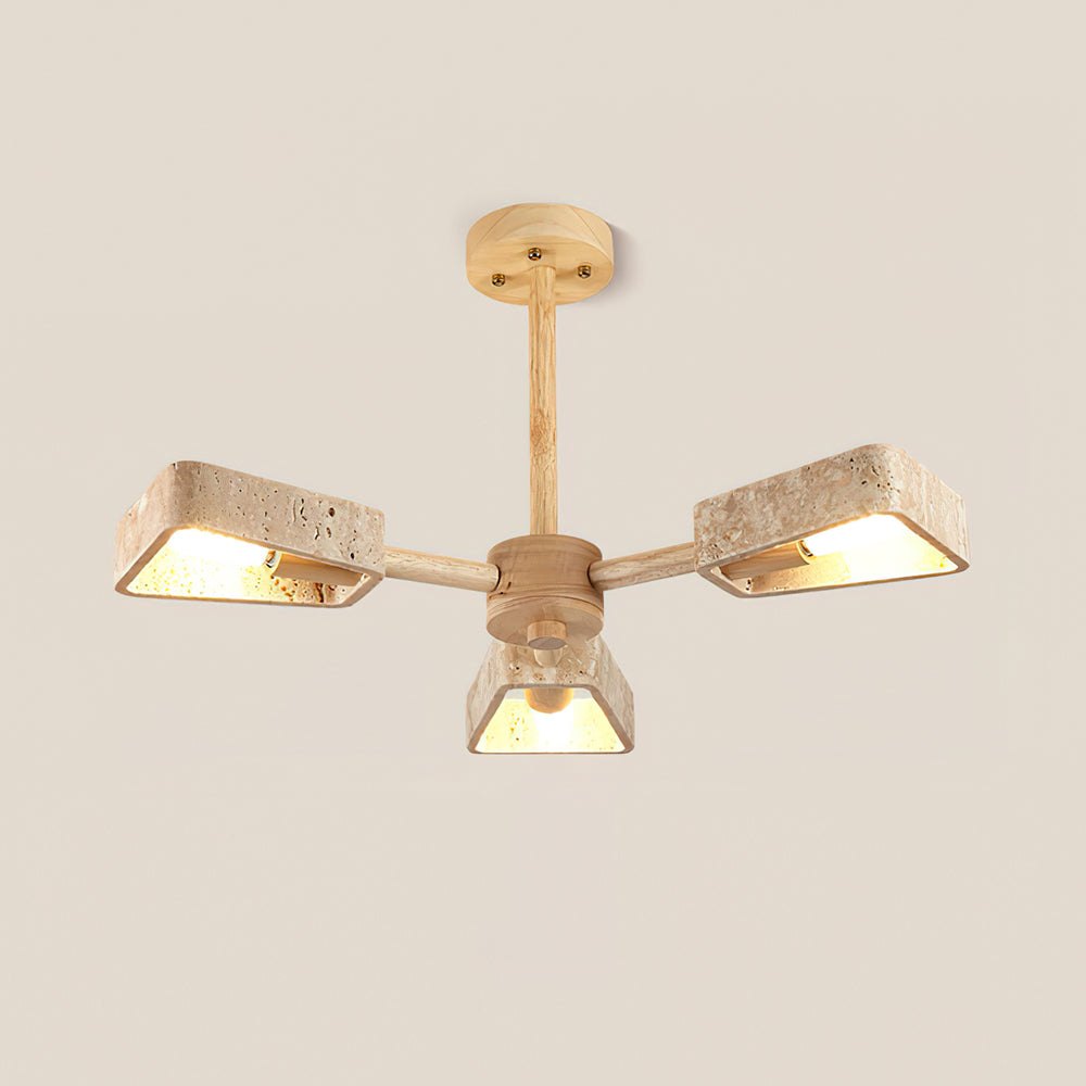 Feyno Plafondlamp van Travertin en Hout
