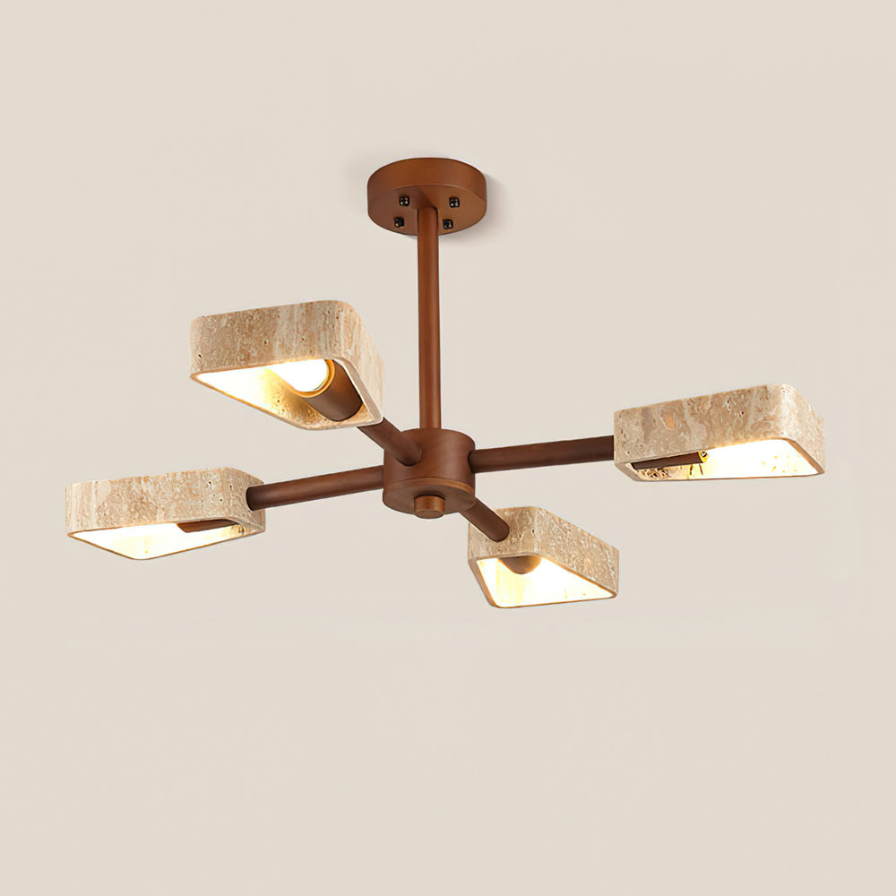 Feyno Plafondlamp van Travertin en Hout