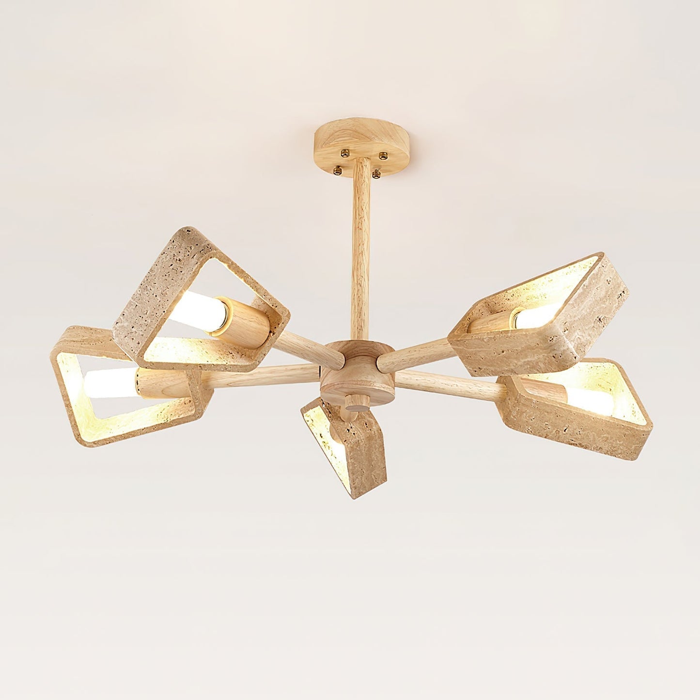 Feyno Plafondlamp van Travertin en Hout