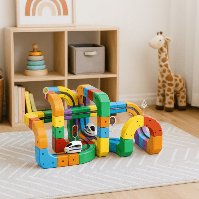 RAILBUILD – 3D-spoorwegset voor kinderen met oplaadbare locomotief