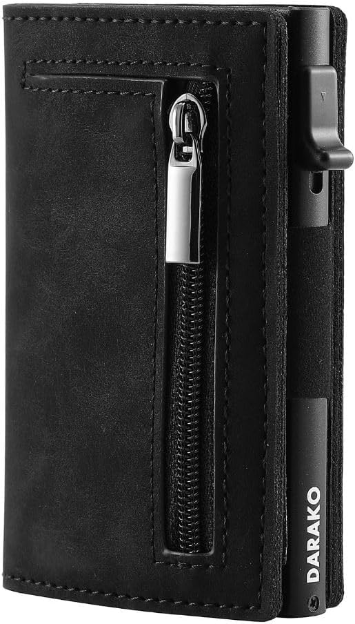 Heren Portemonnee RFID – Slim Wallet met Kaartuitwerp & Muntvak