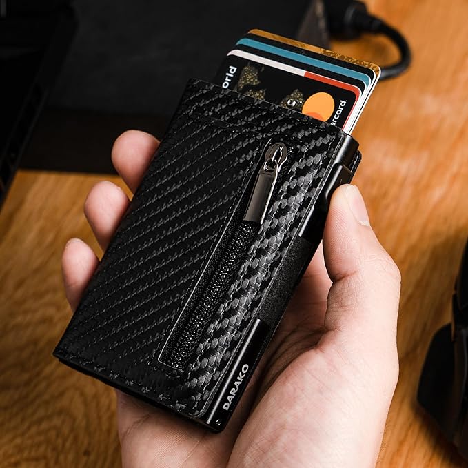 Heren Portemonnee RFID – Slim Wallet met Kaartuitwerp & Muntvak